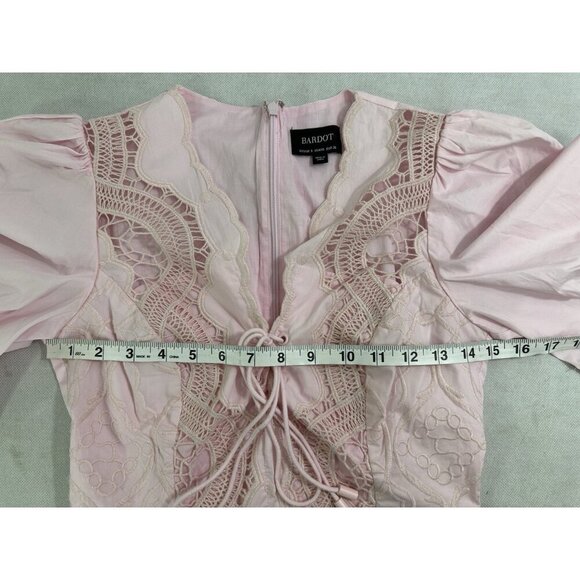 Bardot Embroidered Doily Dress In Blush Women’s 4 Read $208 - Picture 9 of 14